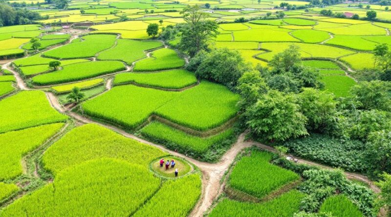 Lanskap pertanian berkelanjutan di Jonggol dengan petani.